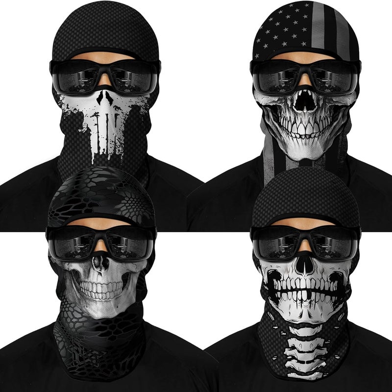 M-YOUNG 4PCS Balaclava Full Face Mask Ski Mask UV Protection Cover Motorcycle Full Face Mask for Men Women - Image 1